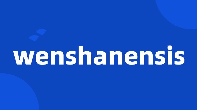 wenshanensis