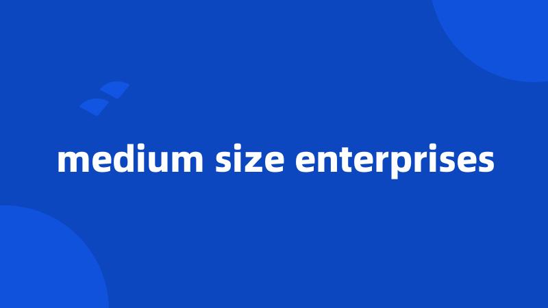 medium size enterprises