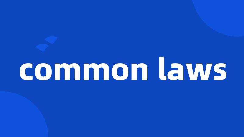 common laws