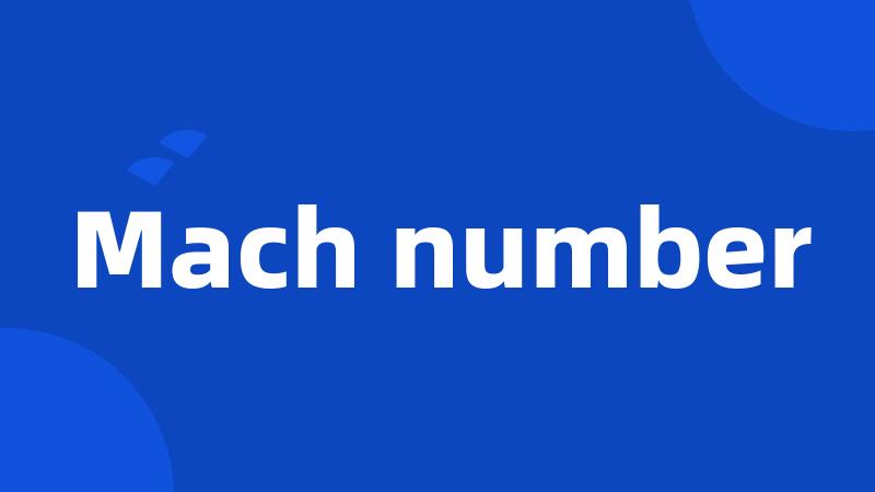 Mach number