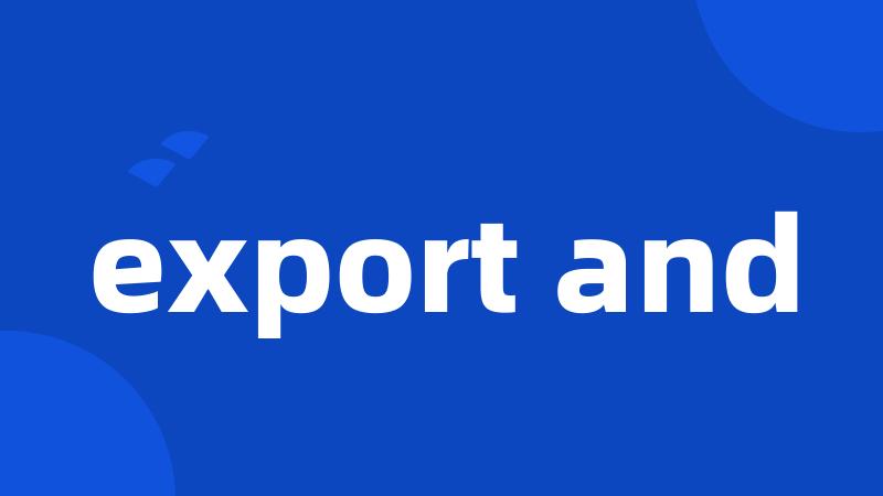 export and