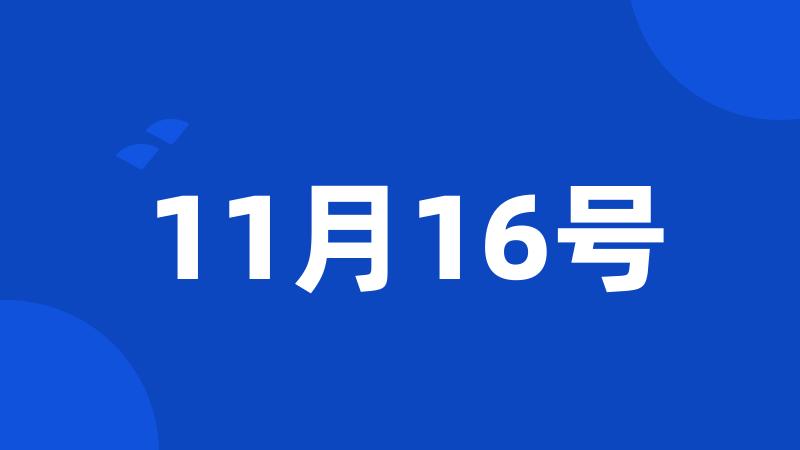 11月16号