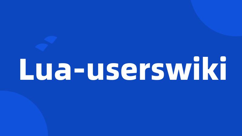 Lua-userswiki