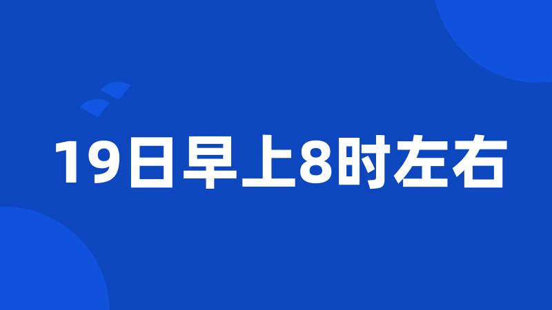 19日早上8时左右