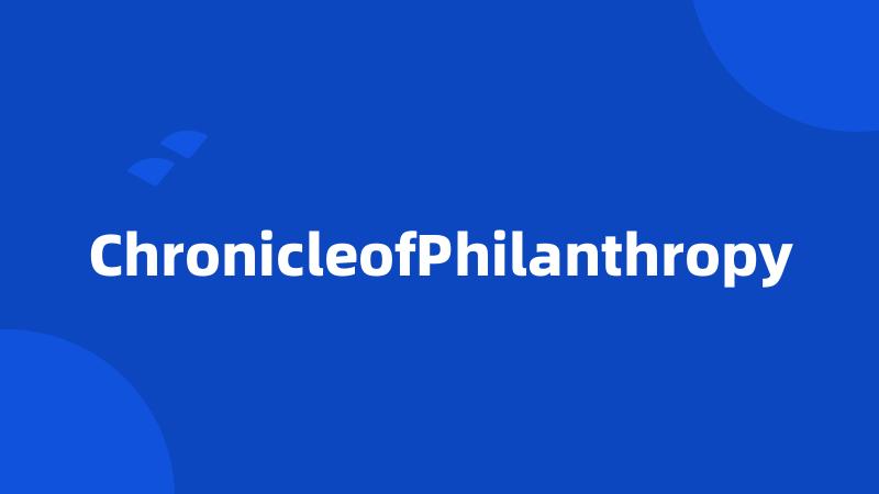 ChronicleofPhilanthropy