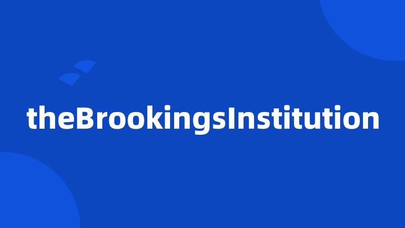 theBrookingsInstitution