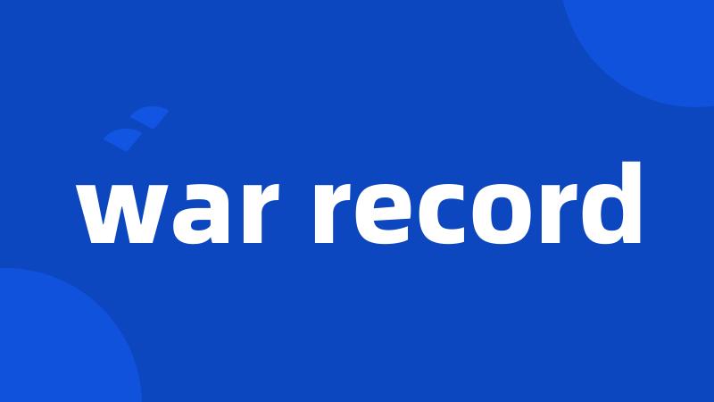 war record