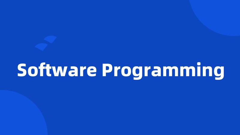 Software Programming