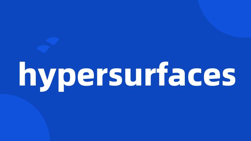 hypersurfaces