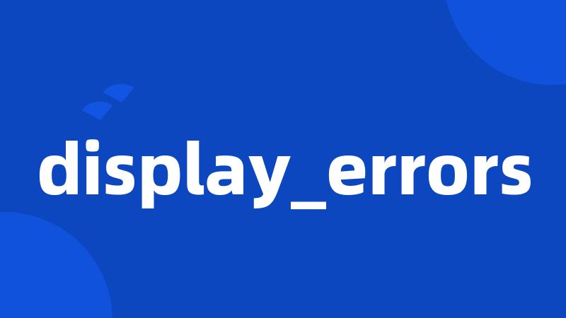 display_errors