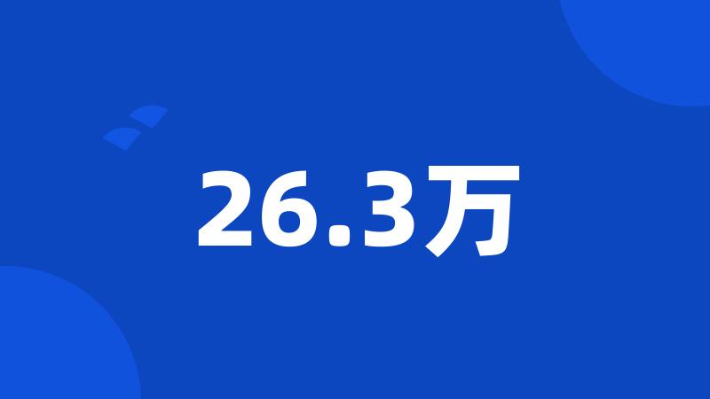 26.3万