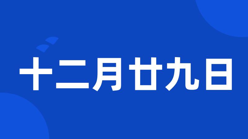 十二月廿九日