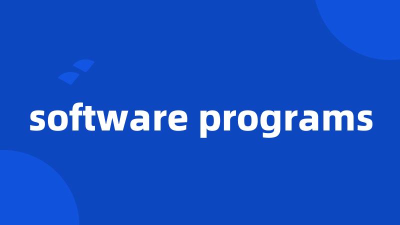 software programs