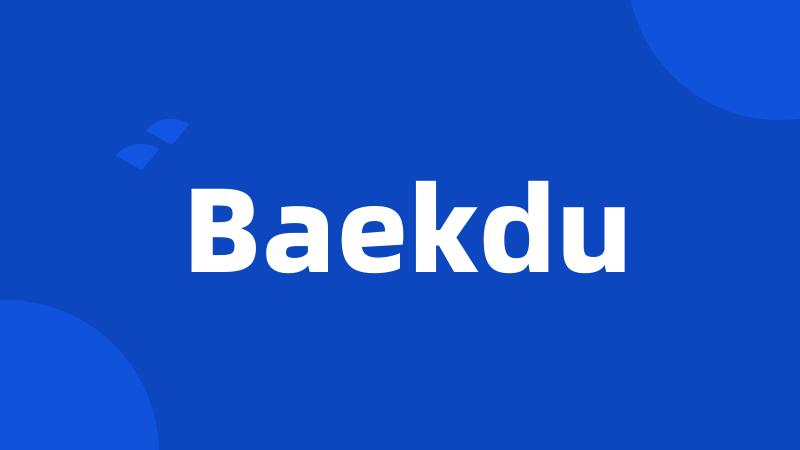 Baekdu