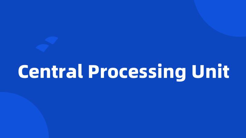 Central Processing Unit