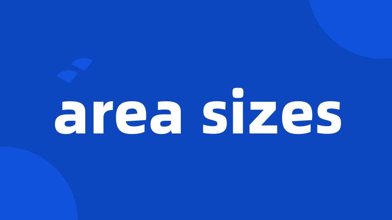 area sizes