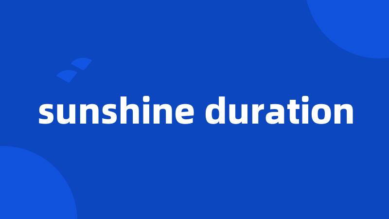 sunshine duration