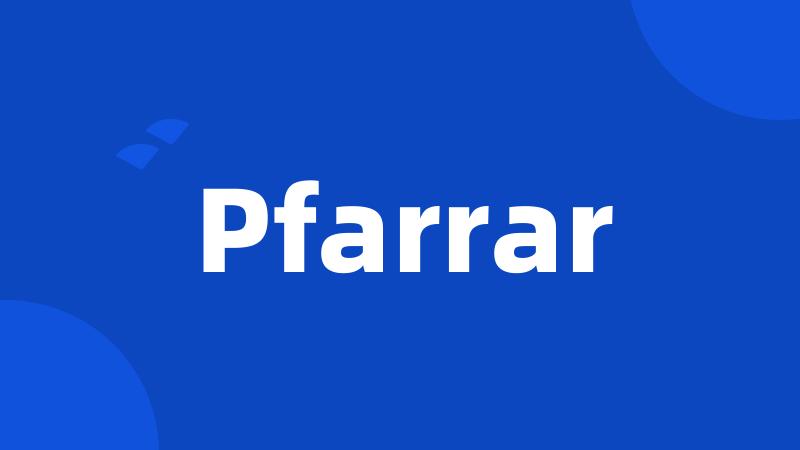 Pfarrar