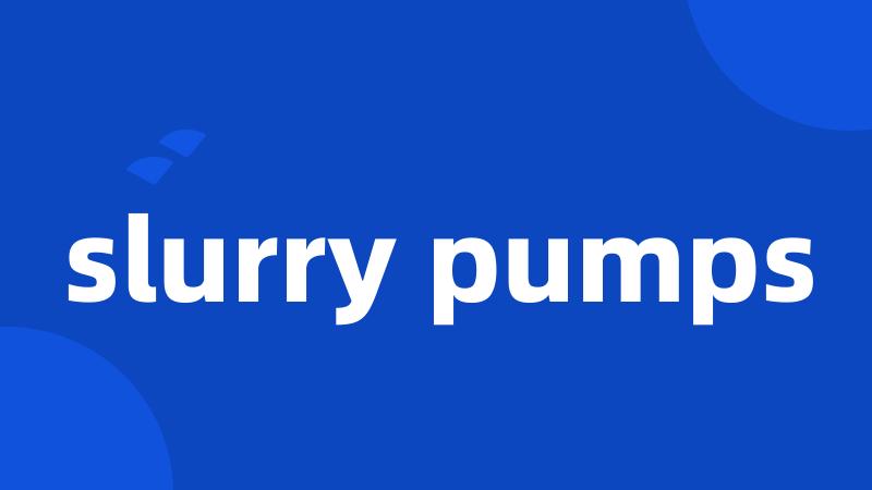 slurry pumps