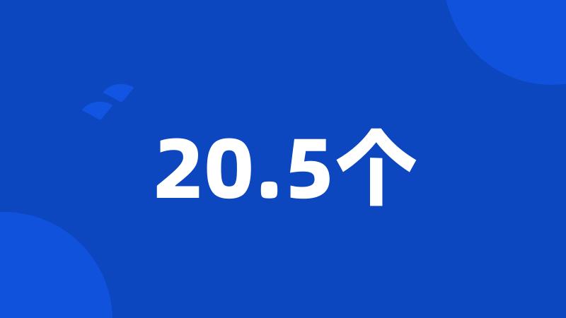 20.5个