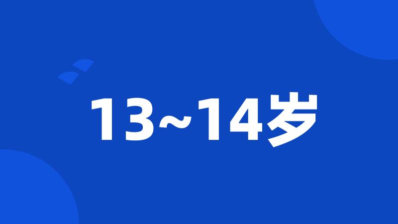 13~14岁