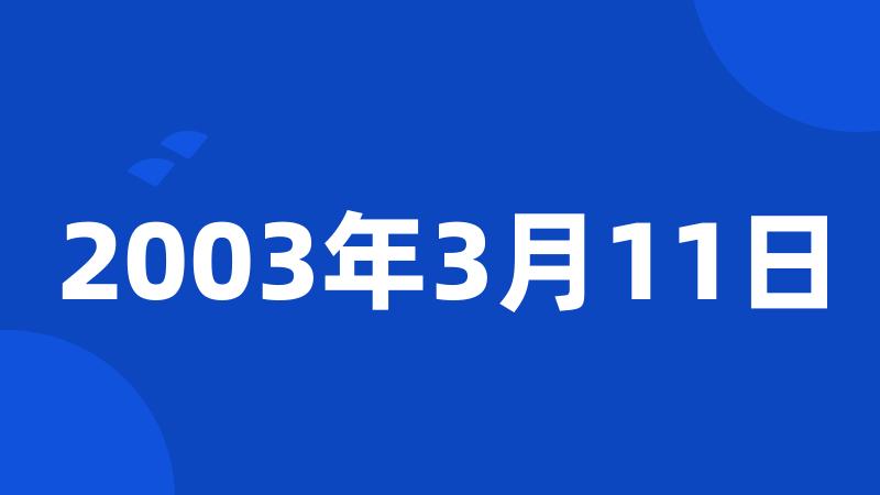 2003年3月11日