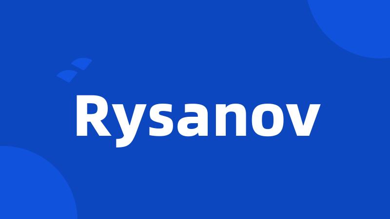 Rysanov