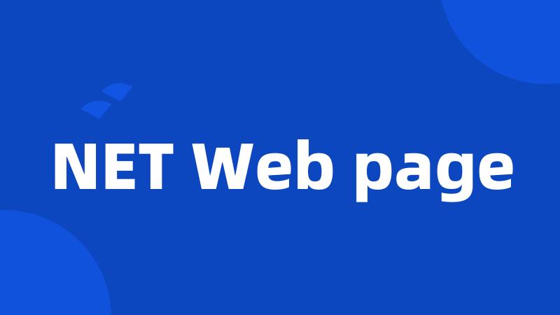 NET Web page