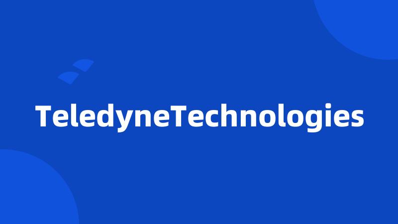 TeledyneTechnologies