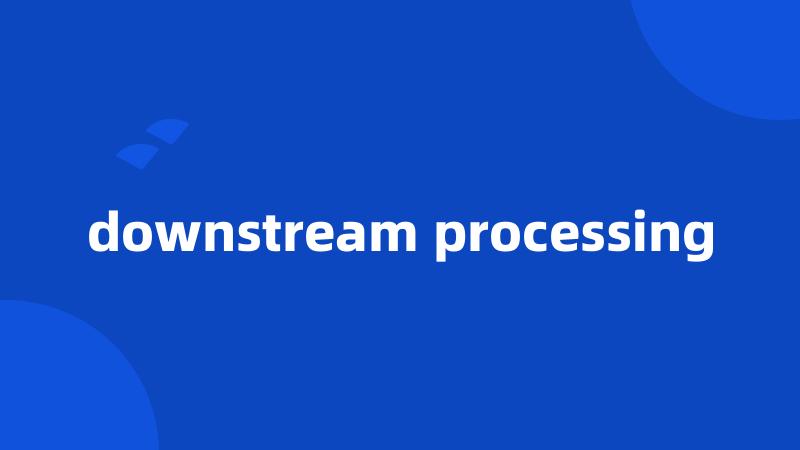 downstream processing