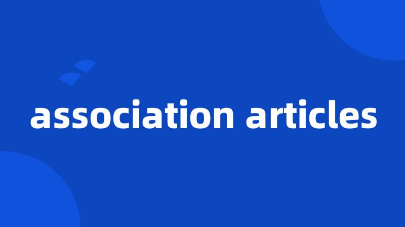 association articles