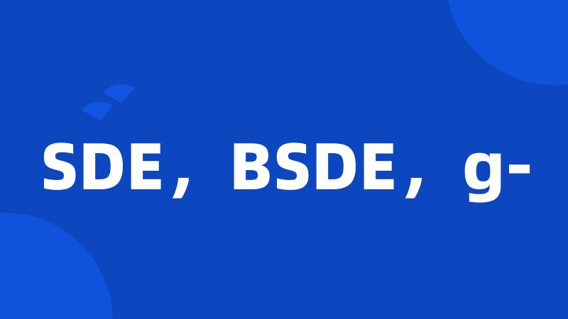 SDE，BSDE，g-