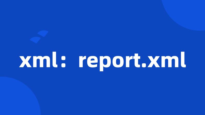 xml：report.xml