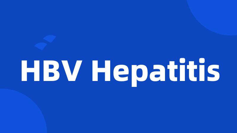 HBV Hepatitis