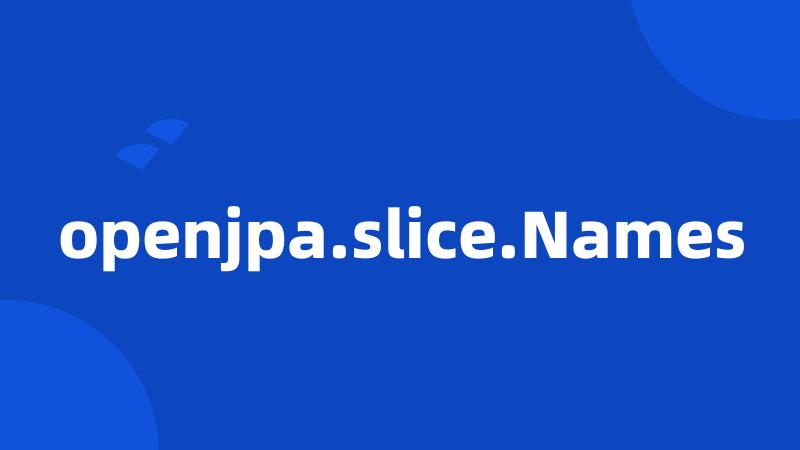 openjpa.slice.Names