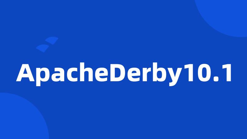 ApacheDerby10.1