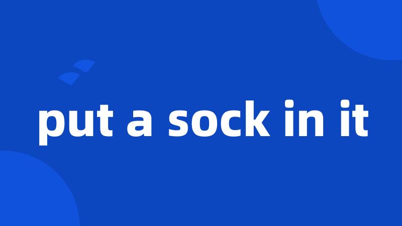 put a sock in it