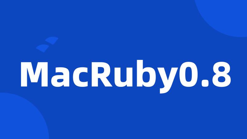 MacRuby0.8