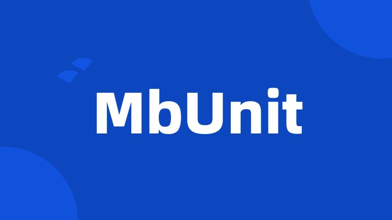 MbUnit