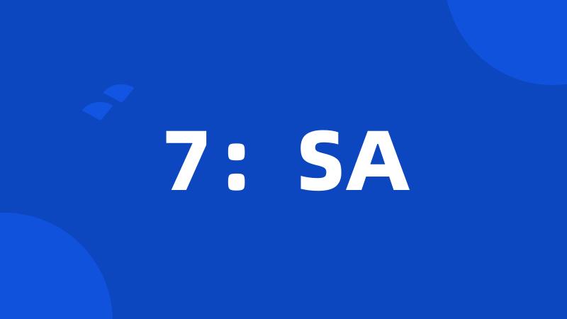 7：SA