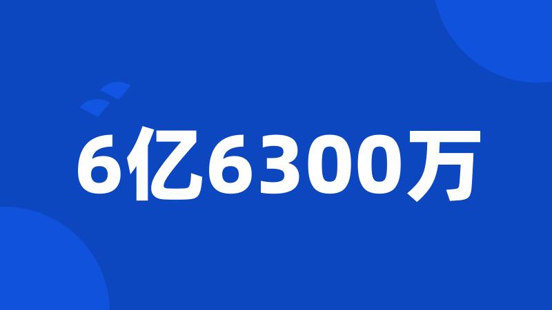 6亿6300万