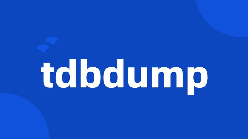 tdbdump