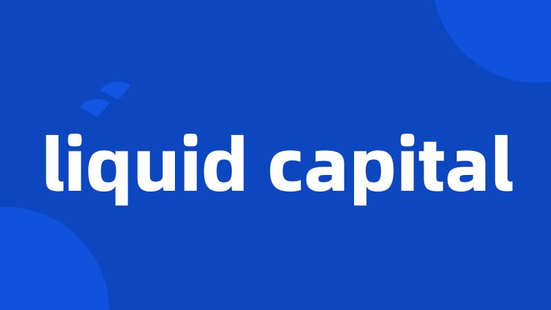 liquid capital