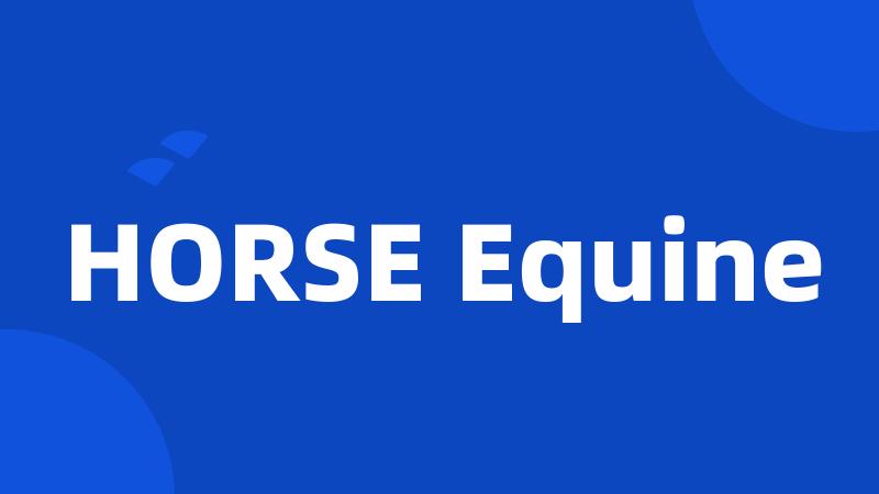 HORSE Equine