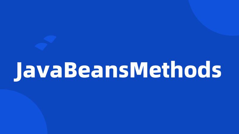 JavaBeansMethods