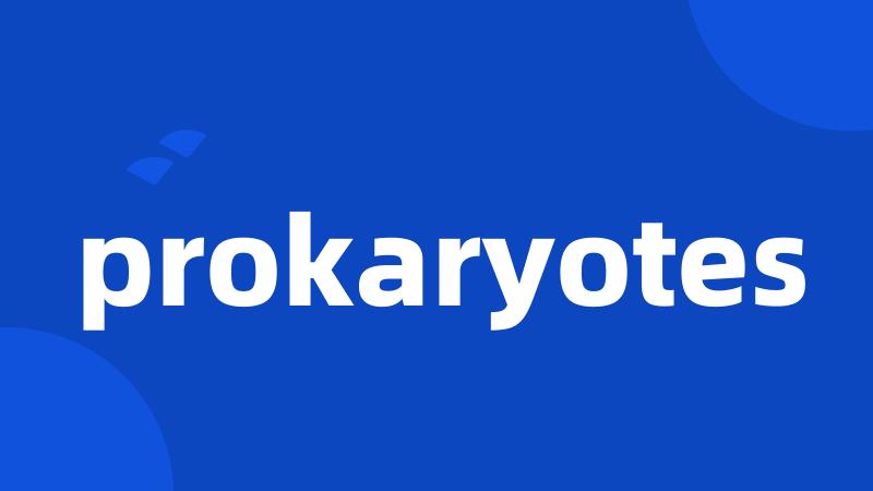 prokaryotes