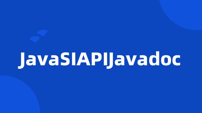 JavaSIAPIJavadoc