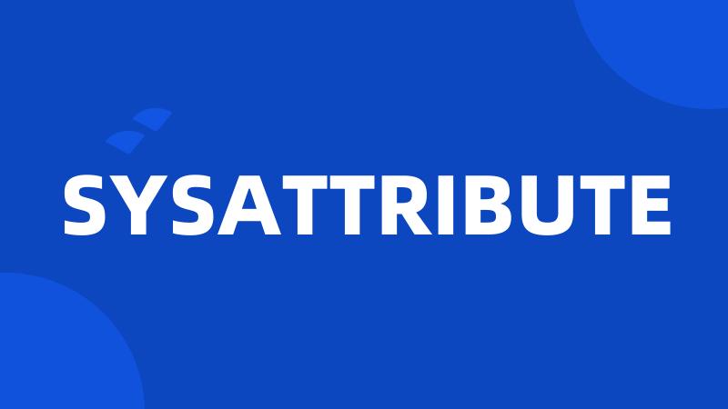 SYSATTRIBUTE