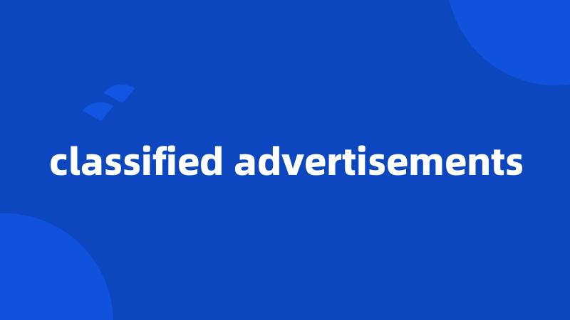 classified advertisements