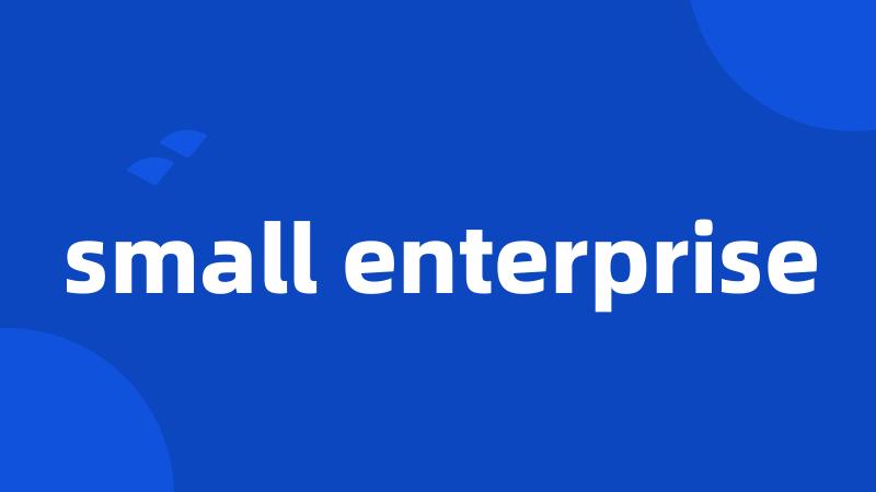 small enterprise